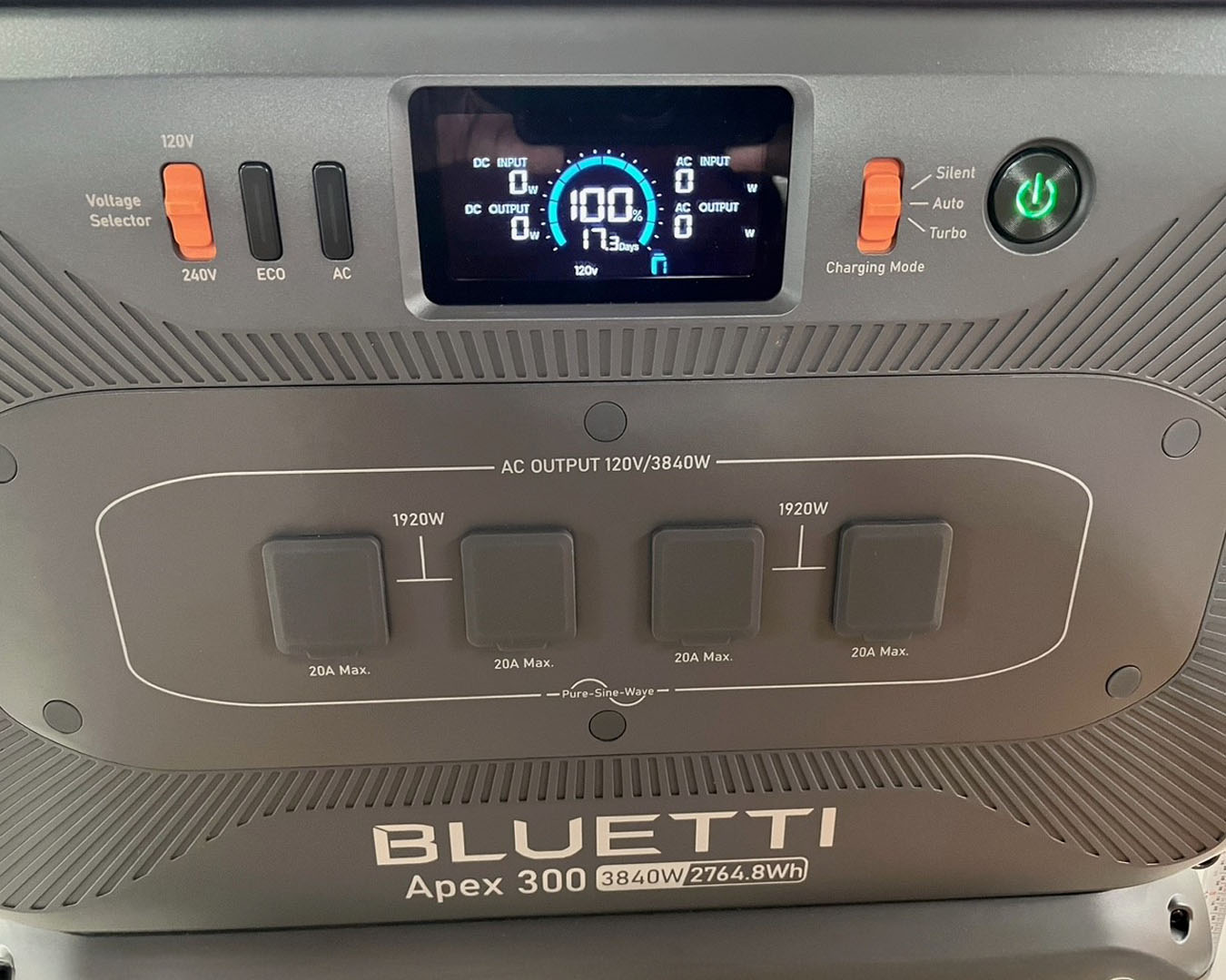 Bluetti Control Panel.