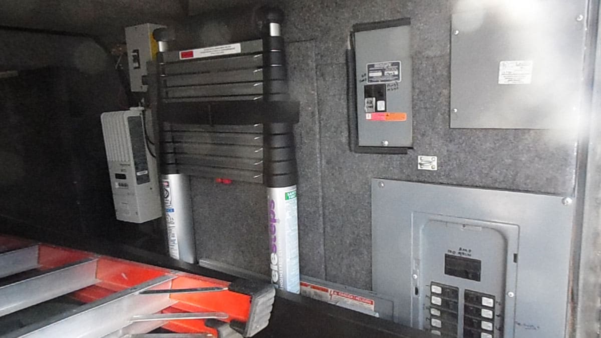 120V Electric Panel and Main Power Switch.