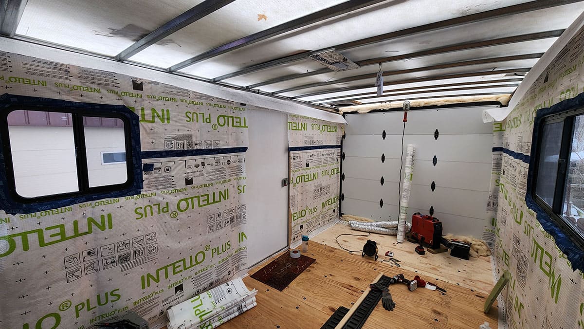 Vapor barrier is installed on the driver’s side.