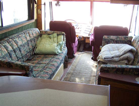 This is the original sofa layout in my bus.