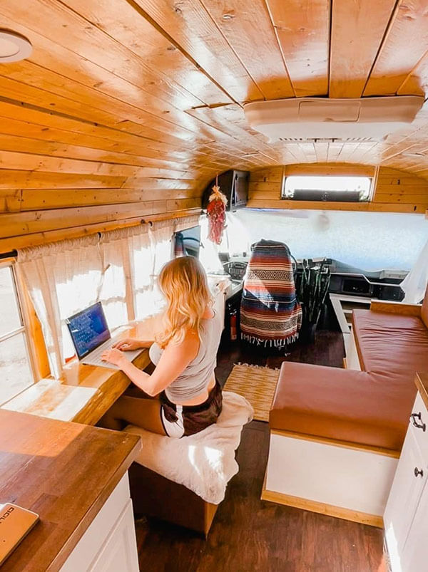 Four Skills Nomads Need to Help Remote Businesses Grow - bus conversion photo