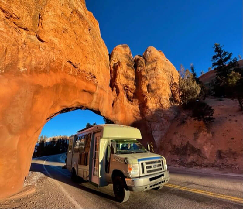 Leaving Bryce Canyon National Park.