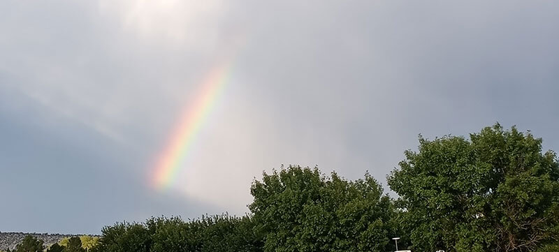 Rainbow with a pot of gold.