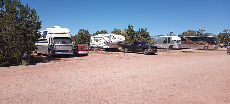 Some of the buses that attended the rally including the Publishers’ bus on the far right.