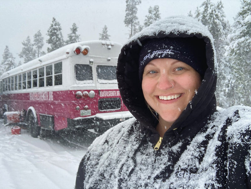 Caught in a snowstorm outside of Yellowstone (May 2021).
