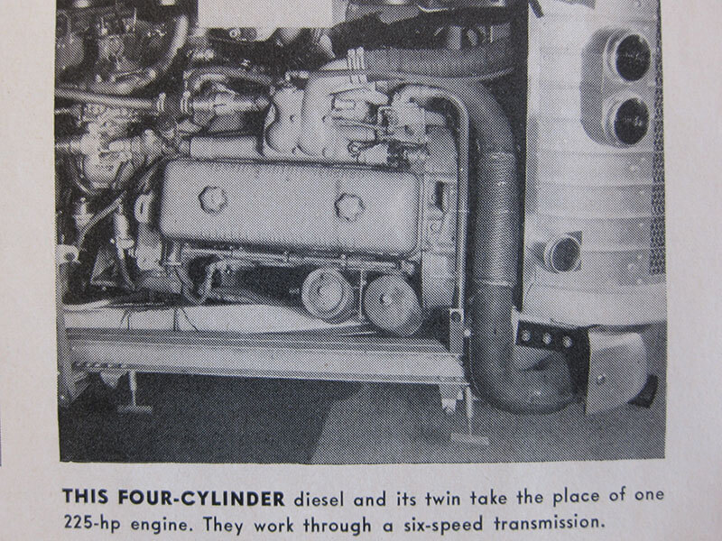 Four-cylinder Diesel Engine
(Courtesy of Charles Wotring and used by permission of Greyhound Lines, Inc.)