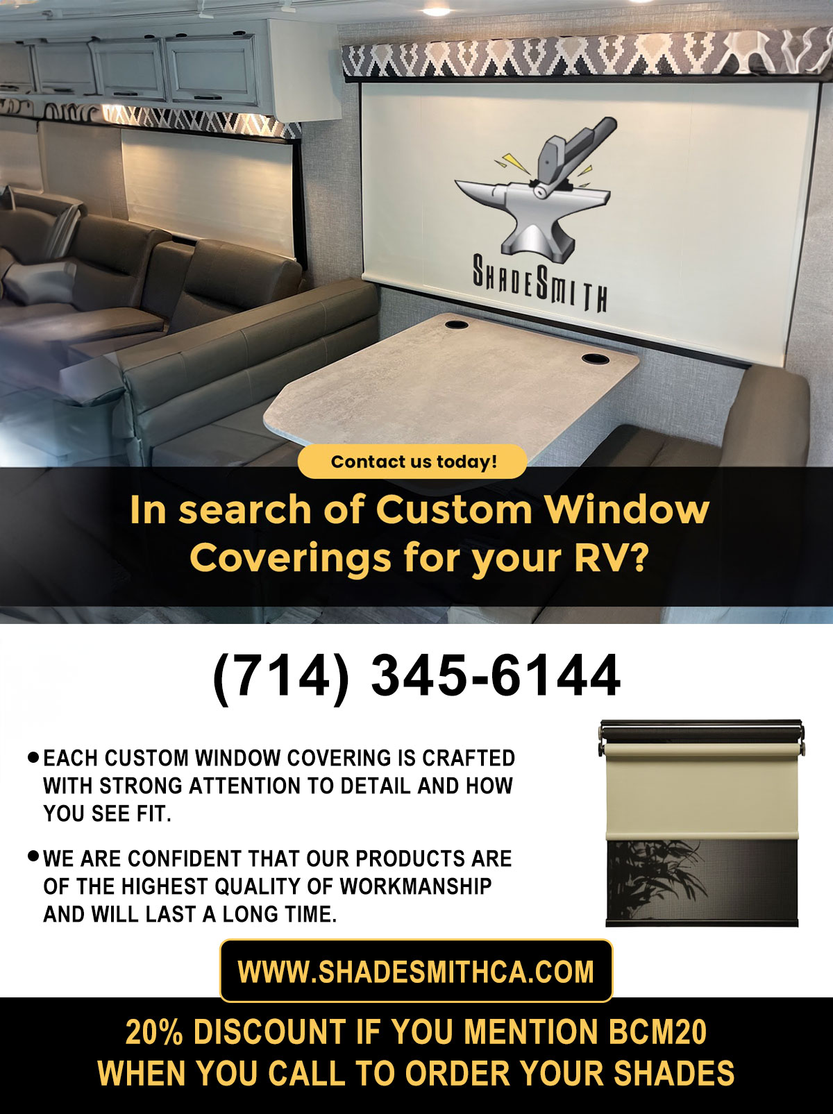 Shades in an RV or Converted Vehicle - bus conversion photo