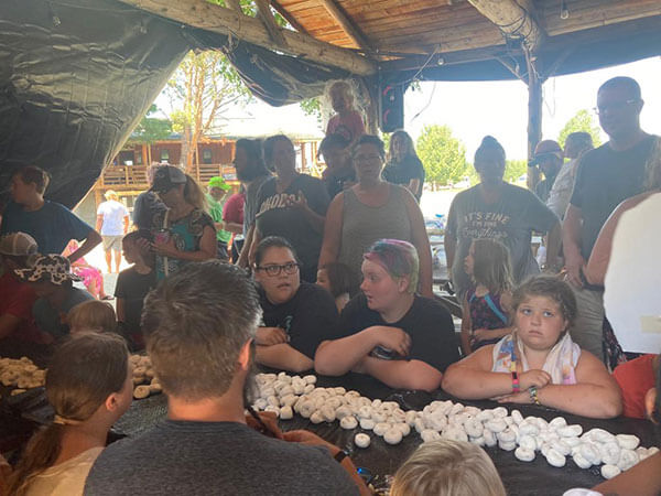 Doughnut eating contest.