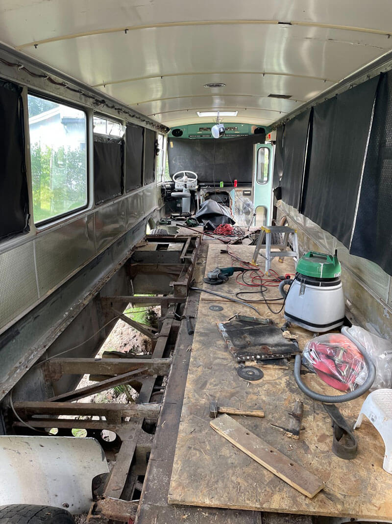 The Restoration and Conversion of a 1969 Volvo - bus conversion photo