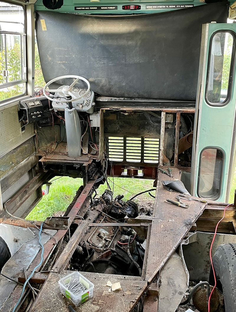 The Restoration and Conversion of a 1969 Volvo - bus conversion photo