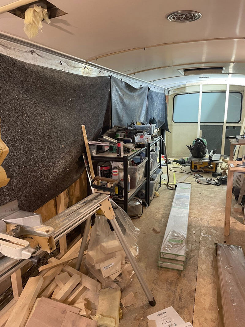The Restoration and Conversion of a 1969 Volvo - bus conversion photo