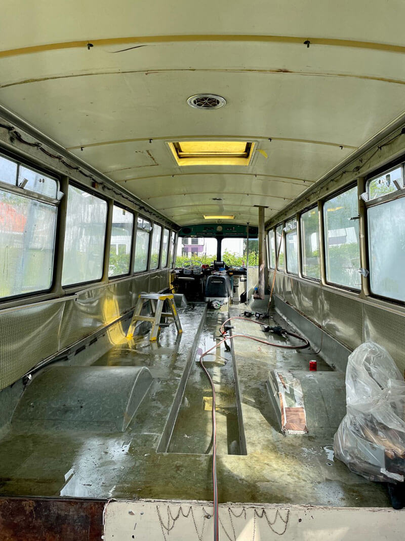 The Restoration and Conversion of a 1969 Volvo - bus conversion photo