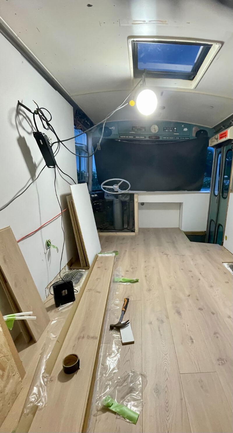 The Restoration and Conversion of a 1969 Volvo - bus conversion photo