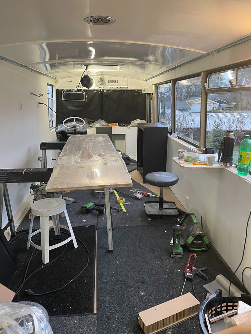 The Restoration and Conversion of a 1969 Volvo - bus conversion photo