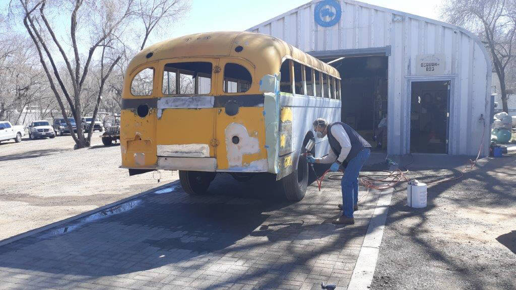 Primer being applied by club member Bob Hinshaw.