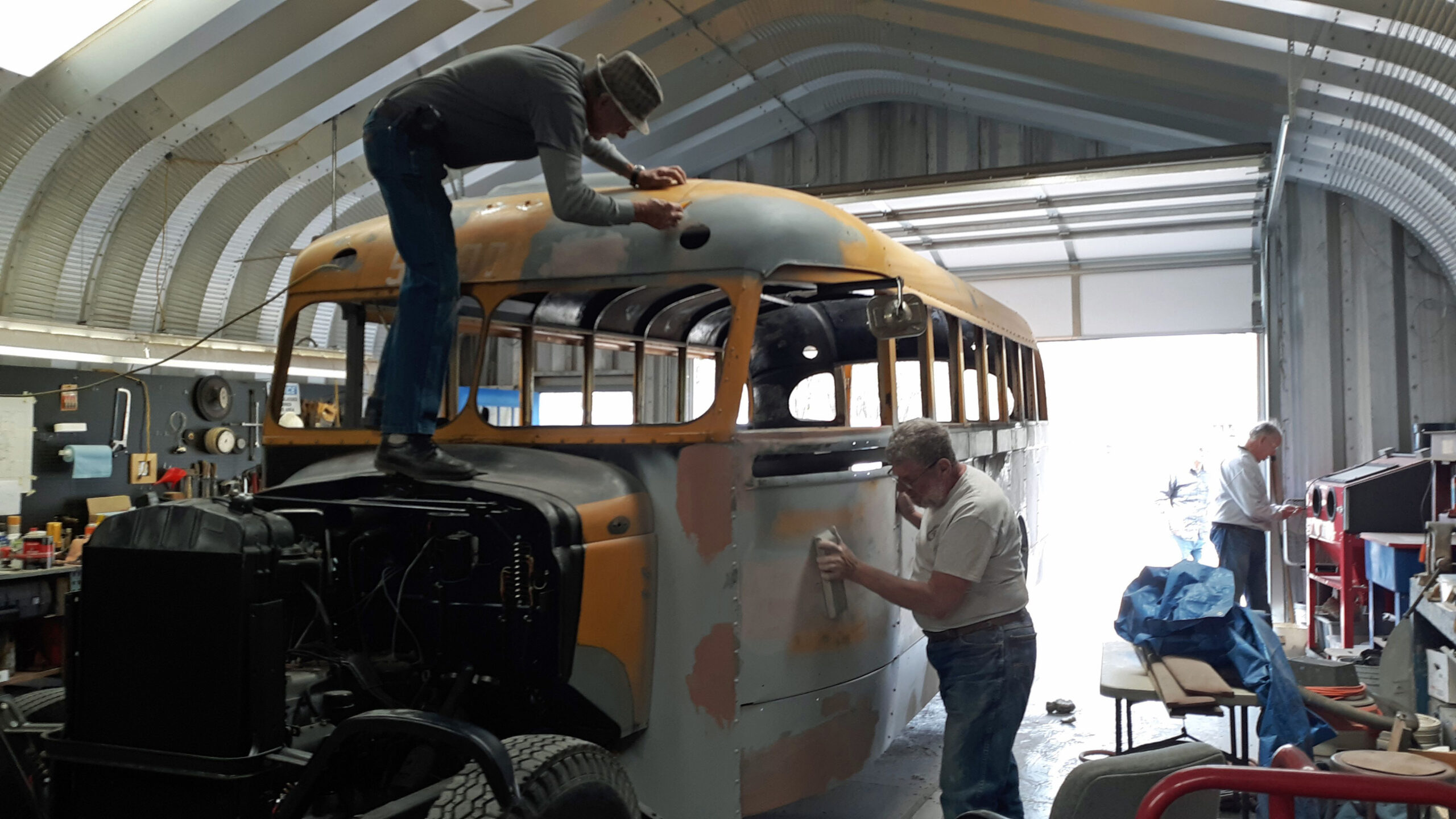 Bob Hinshaw and Craig Varga doing More Prep Work for the Paint. 