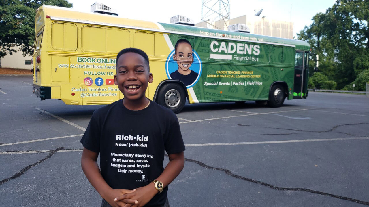 Caden preparing for an interview for the news station. 