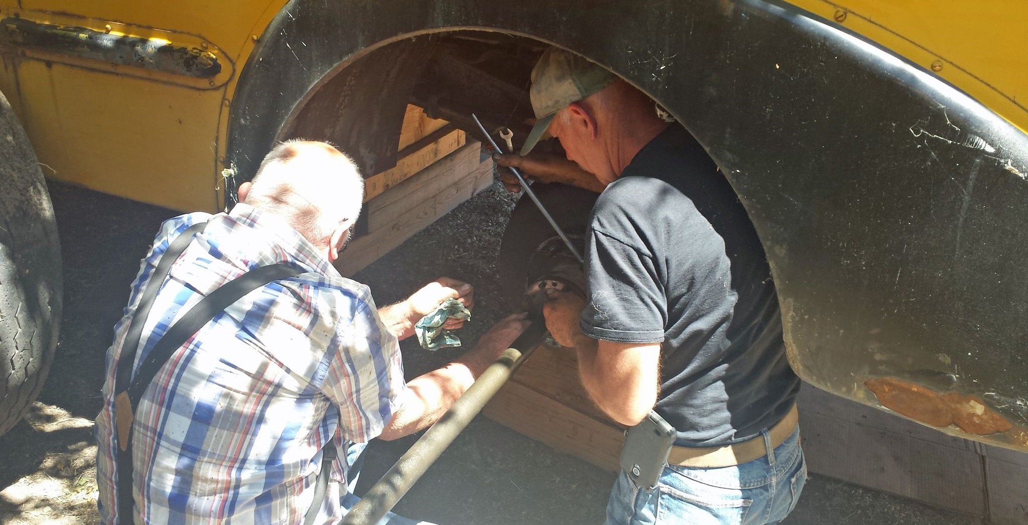 Rear axle seal and brake shoe replacement.