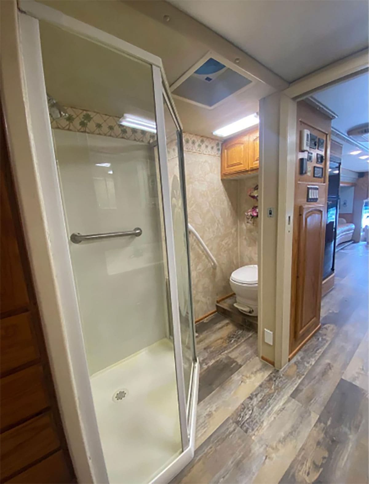 The bathroom.