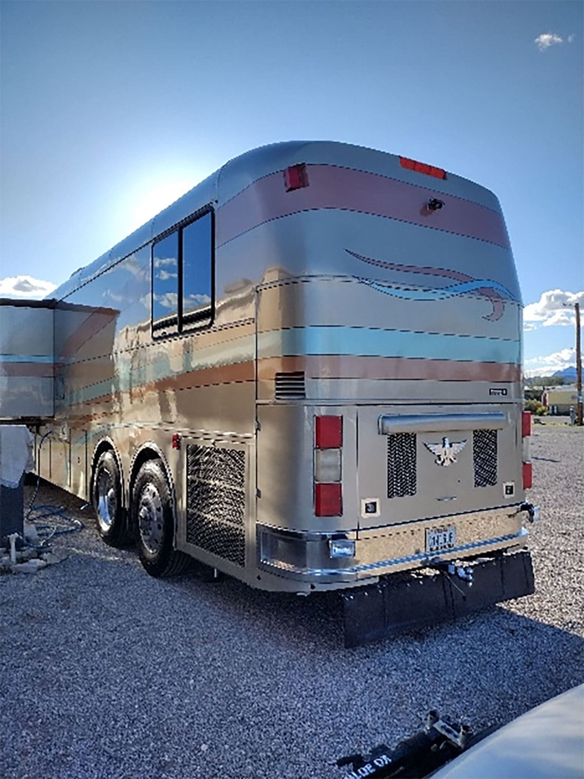 View of the bus showing upgraded Model 15 rear cap.