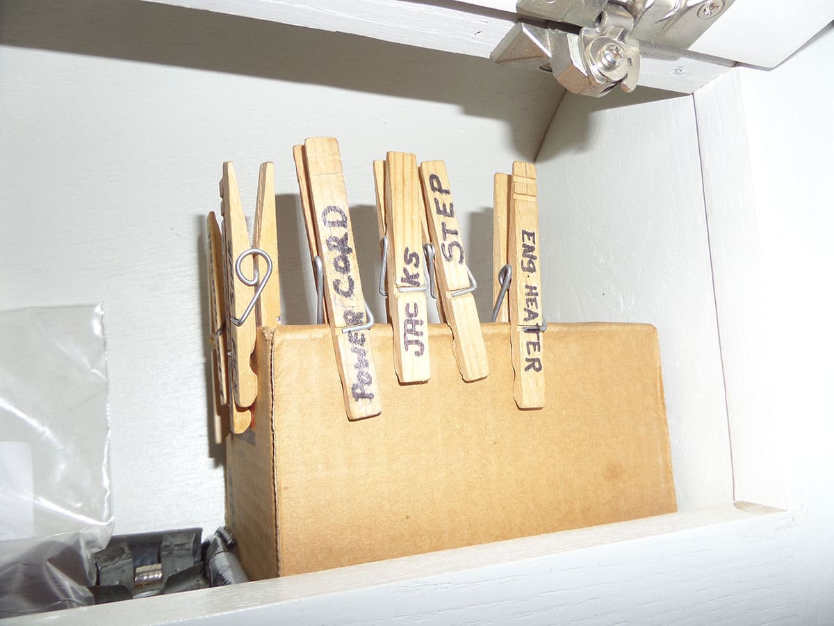 Clothespins for pre-flight Check.