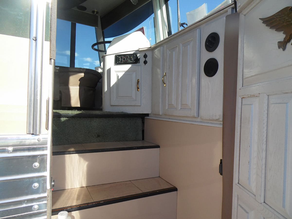 Entry Stairs and 12V Electrical Panel Cabinet.