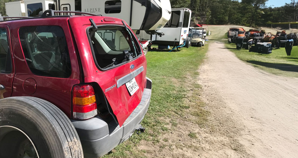 Exploding Bus Tire Totaled My Car | BCM photo