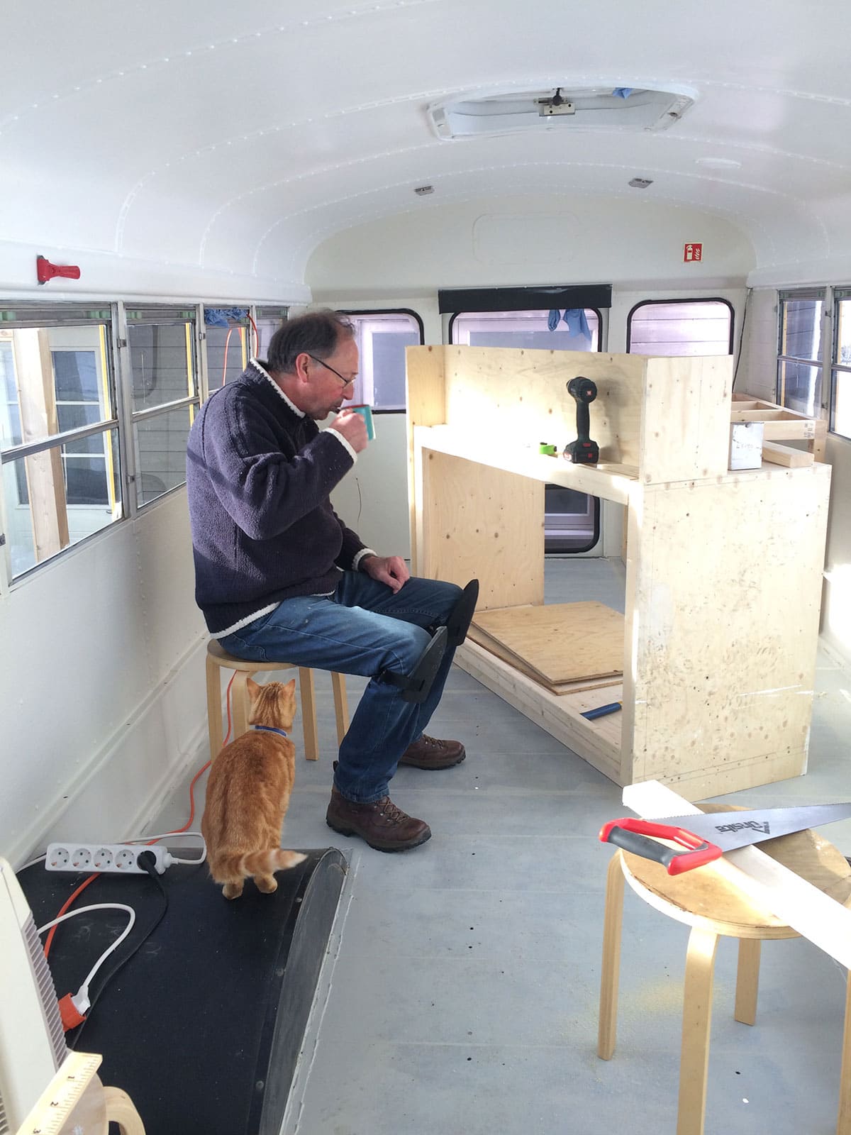 Jeffrey supervising my Dad