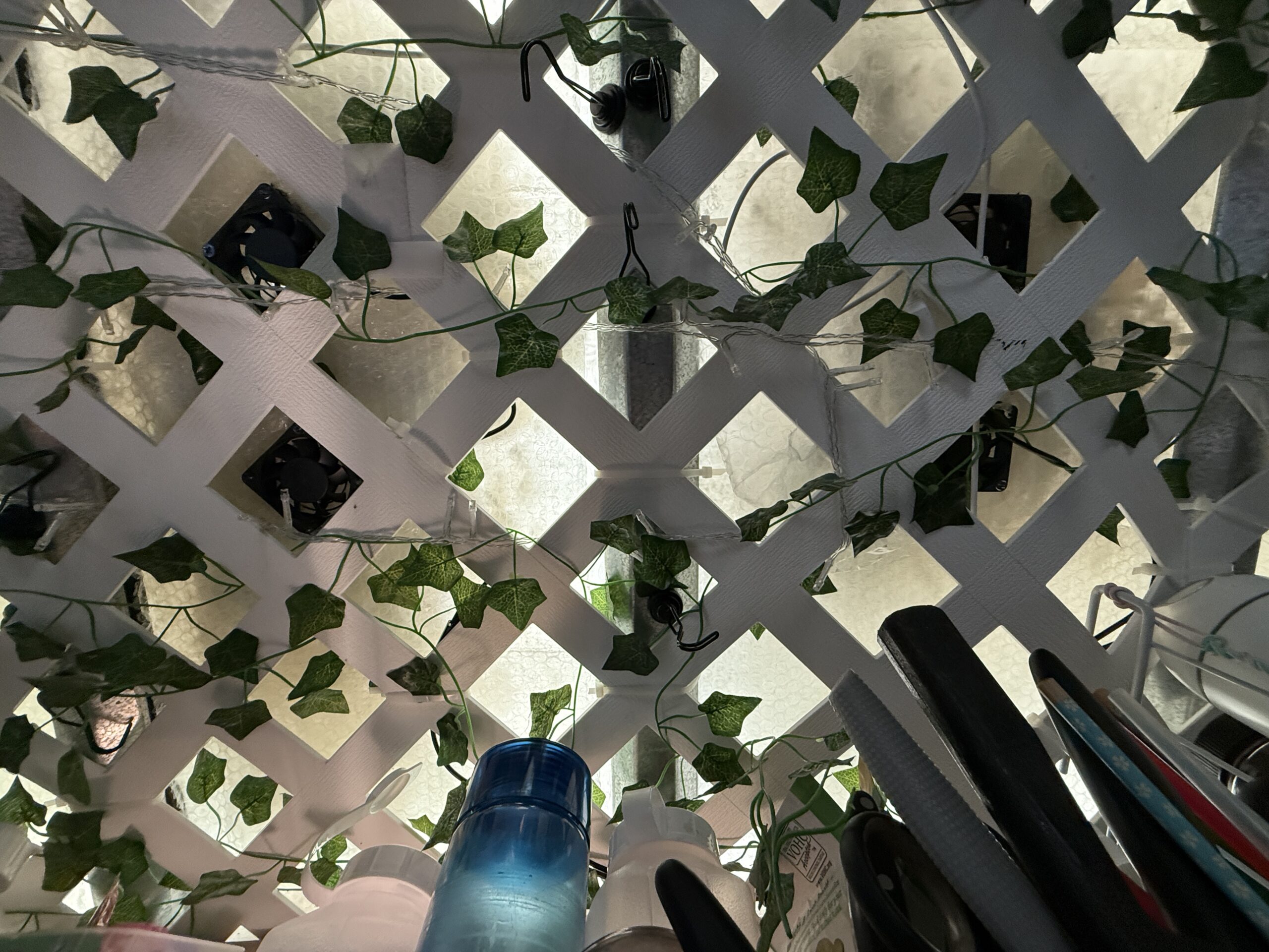I've since added four 2" x 2" computer fans to the ceiling for ventilation.