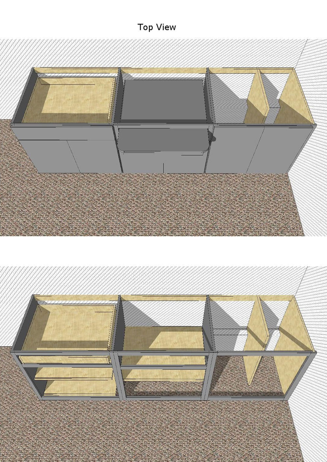 The subsequent CAD work evolved, showing the beginning of the retractable leaf.